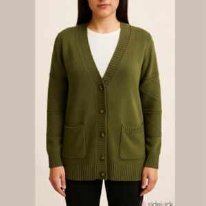 CAbi Deep Olive Green Women's Cardigan Sweater